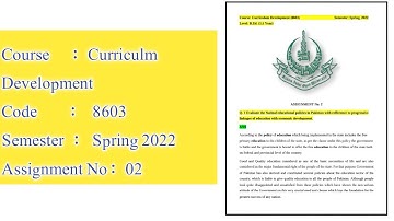 B.ed Code 8603 Solved Assignment Spring 2022 | 8603 Solved Assignment Spring 2022 | Assignment 2 |