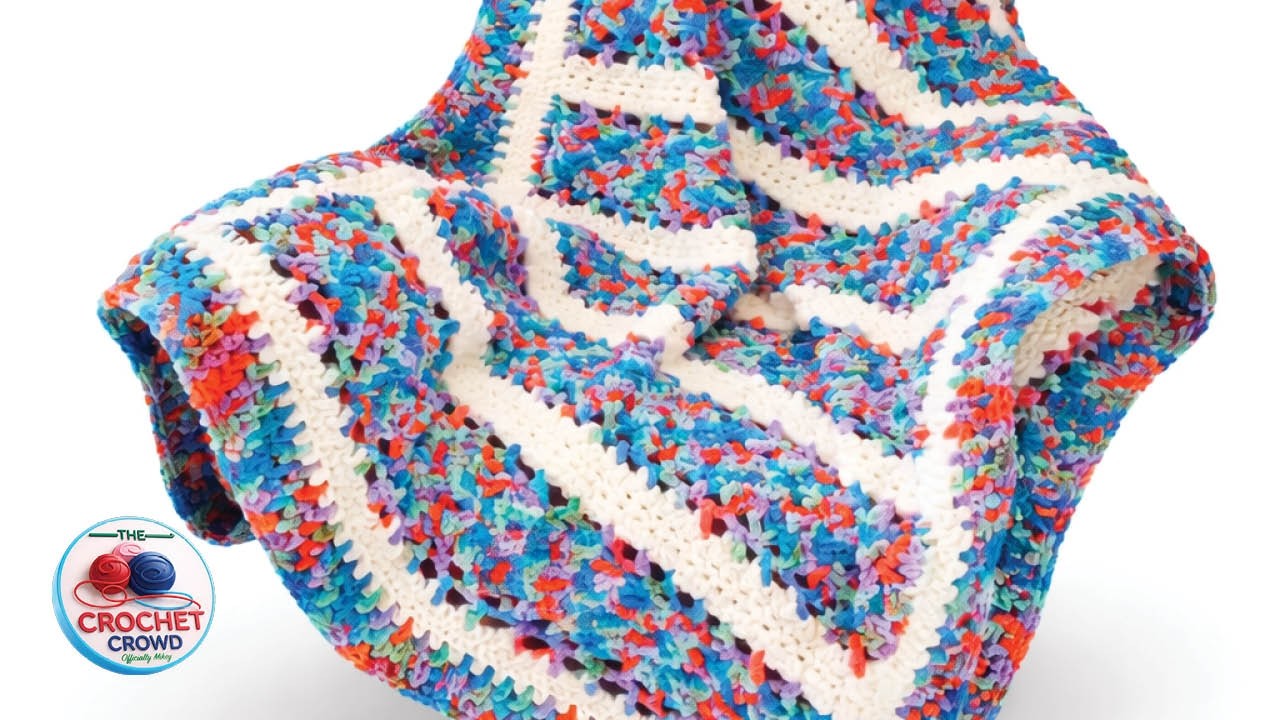 Часть 1: Вязание крючком пледа из разноцветной пряжи от Майки.