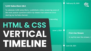 How to Create a Vertical Timeline - HTML & CSS Tutorial