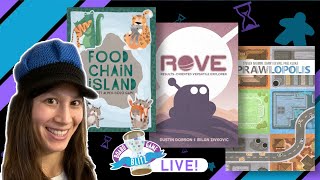 Button Shy Games Solo Playthroughs - Food Chain Island, ROVE, & Sprawlopolis