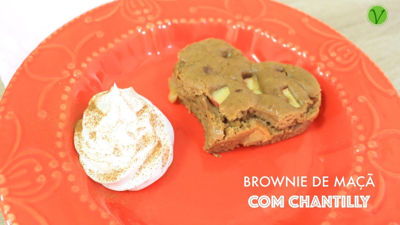 BROWNIE DE MAÇÃ COM CHANTILLY #603 RECEITAS DA MUSSINHA