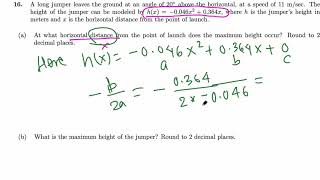 Algebra: Application of a quadratic equation (optimization)