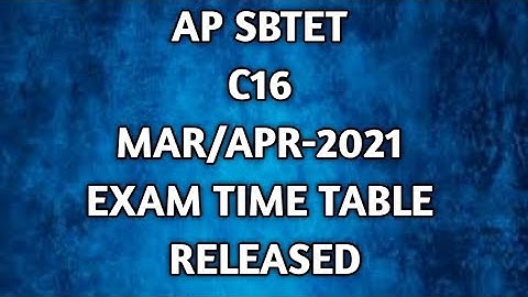 C16 -MAR/APR-2021- EXAM TIME TABLE