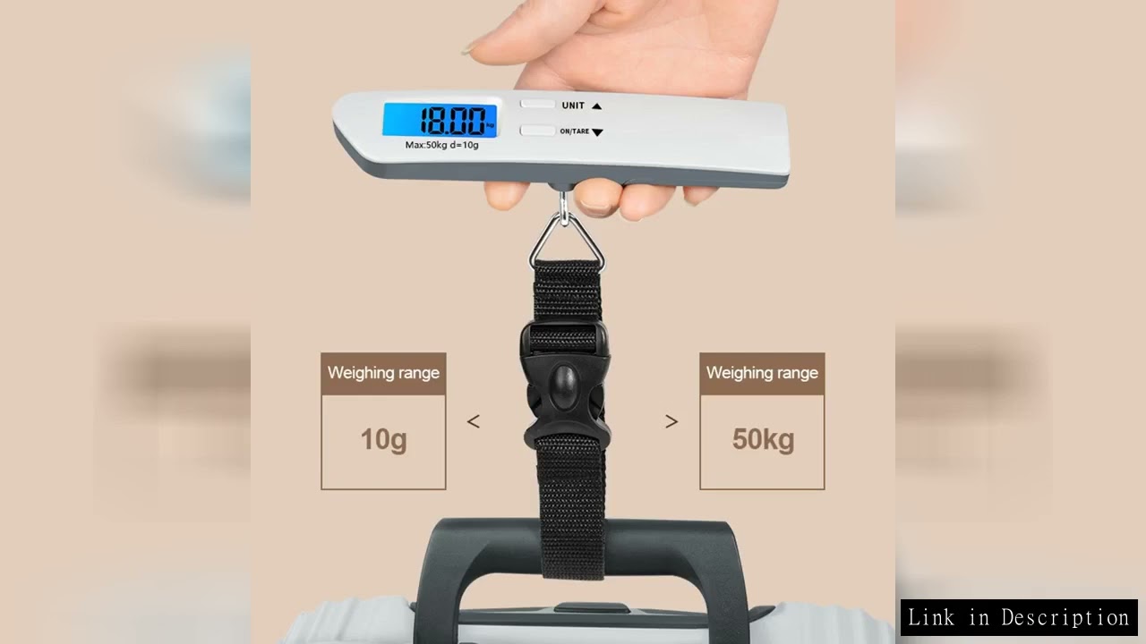 50kg/110lbs Portable Luggage Scale High Precision Blue Backlight Travel Digital Hanging Scales LCD D