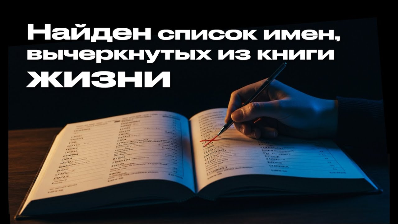 Найден список имен, вычеркнутых из книги жизни | Роман Цыганюк | 4 октября 2025
