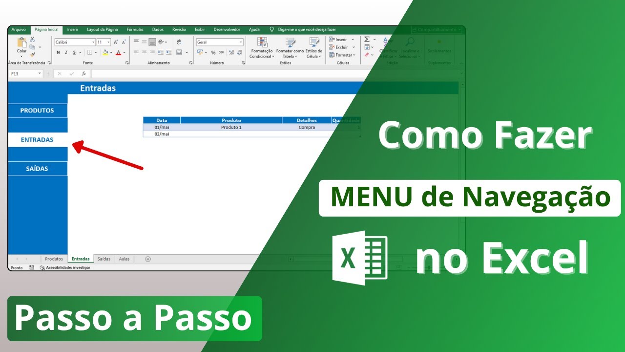 🔔[Exel] Como fazer Menu de Navegação no Excel (Menu de Sistema em ...