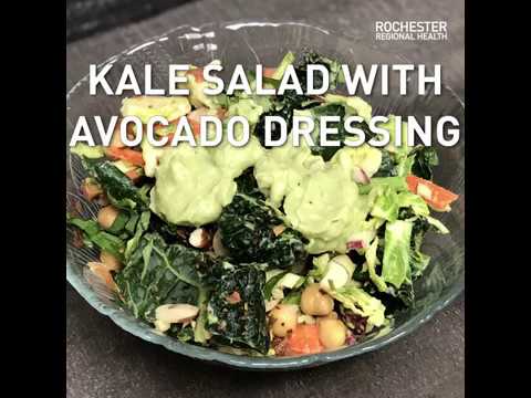 Kale Salad with Avocado Dressing - YouTube