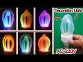 How To Make Decoration Light Using Energy Saver &amp; Glue Sticks | LED Light Effect Using RGB Light