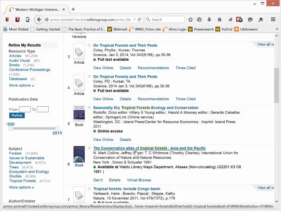 Using Library Search YouTube