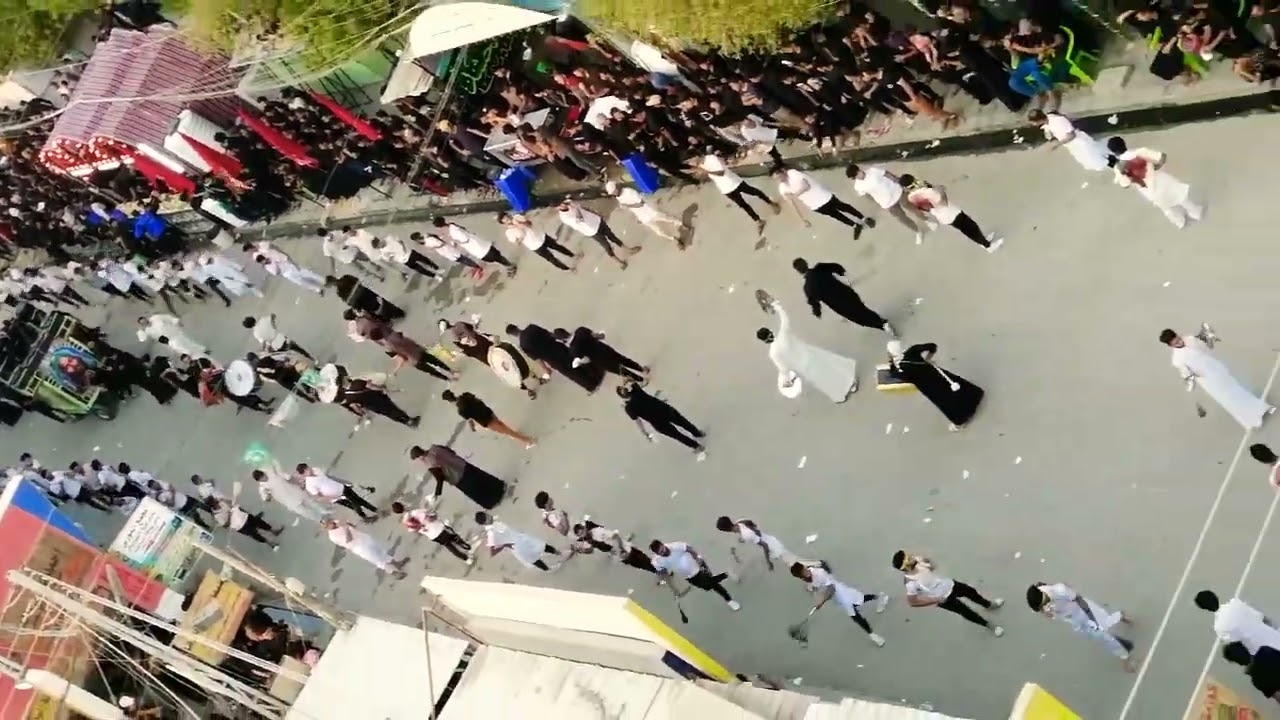 استعراض اكبر مواكب التطبير و التشفير في اليوم السابع موكب عزاء اهالي النصر شمال ذي قار