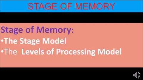 STAGE OF MEMORY/ Episodic Memory and Semantic Memory