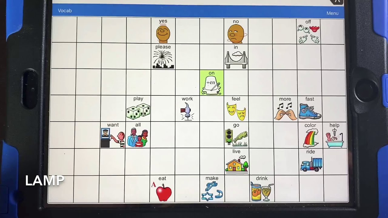 SLP Katia shows LAMP Words for Life AAC - how to navigate simple icons ...