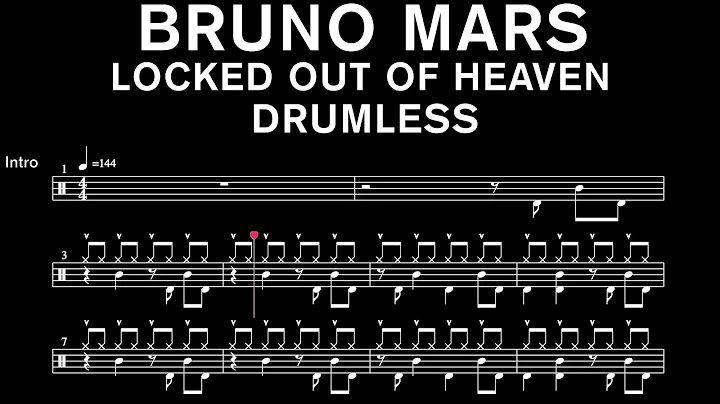 Bruno Mars - Locked Out Of Heaven - Drumless (with scrolling drum score)