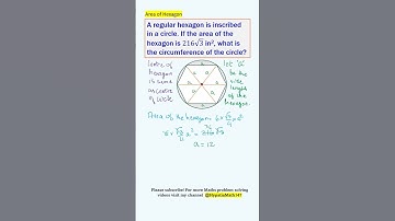Area of Hexagon | Circumference of Circle | Geometry #highschoolmath #igcsemath  #mathcounts