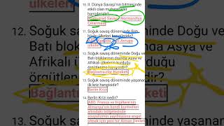 ÇAĞDAŞ TÜRK VE DÜNYA TARİHİ ÖNEMLİ BİLGİLER 📚📢📢📚✅️ part 1