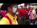 Rodeo clown Andy Burelle directing traffic during the stick horse races at the #californiarodeo in S