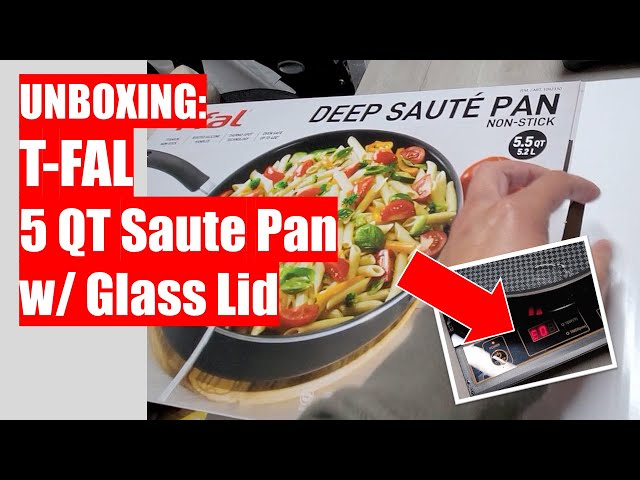 Large 5 QT Deep Frying Pan with Glass Lid - Non-Stick Saute Fry Pan,  T-fal