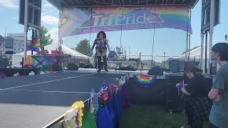 Chelle the Bombshell performs at TriPride