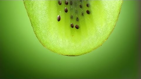 Close Up or Macro of a Slice of Kiwi, a Drop of Water Falls in Slow Motion. | Stock Footage -