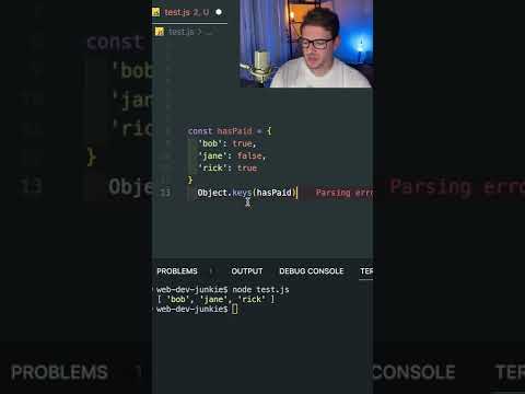 How to get all of the keys in a javascript object #shorts