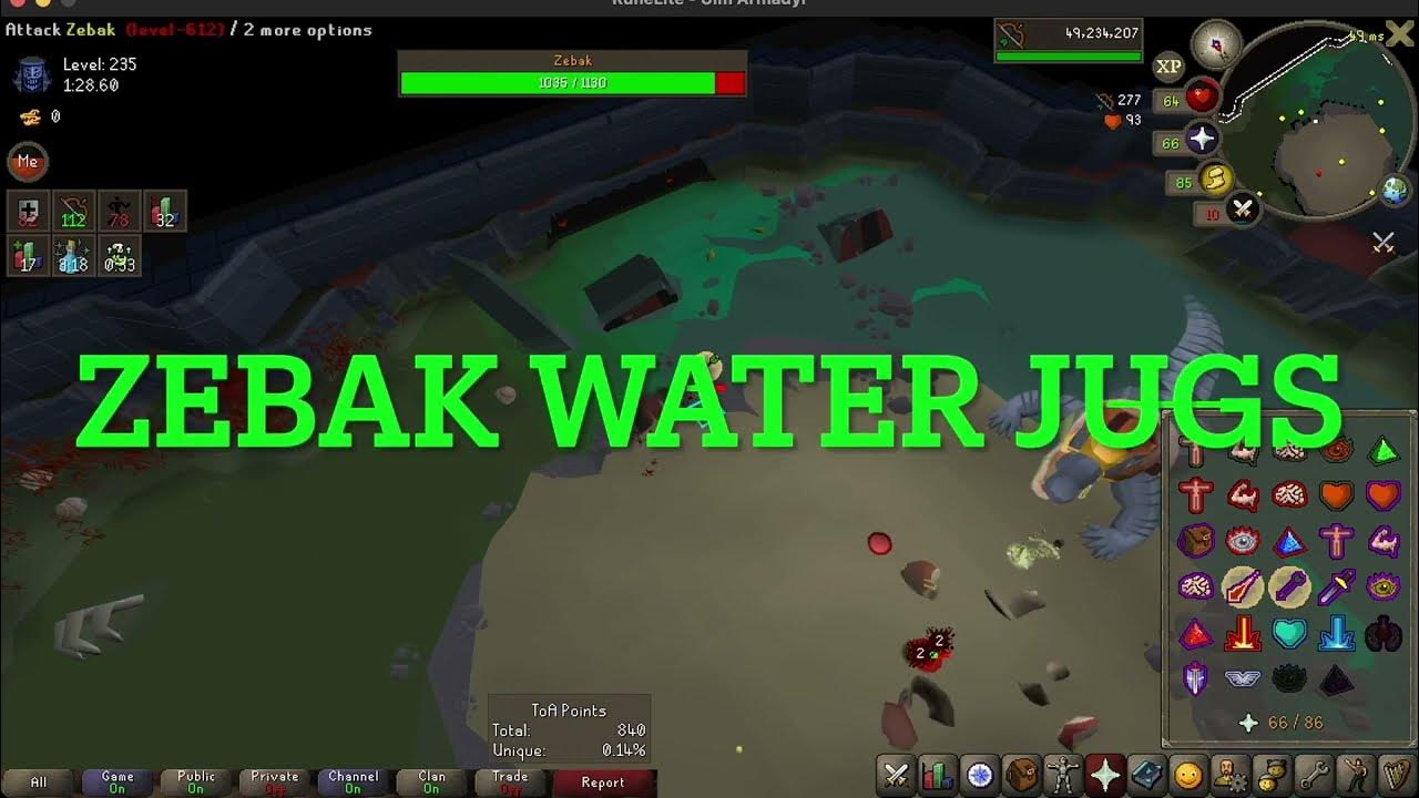 OSRS Zebak Diagonally Push Water Jugs Raid 3 TOA Guides and Tips
