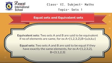 Class- XI, Subject- Maths, Topic- Sets 1, Rawal International School