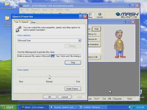 HP Tour Guide's Victor & Windows XP's Microsoft Sam Announce My