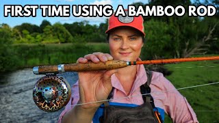 My FIRST Time Using A Split Cane / Bamboo Fly Fishing Rod  Fly Fishing For Trout