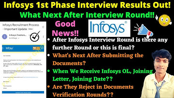 🔴Infosys 1st Phase Interview Results Out for some Regions & Batch | What