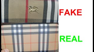 Real vs Fake Burberry wallet. How to spot counterfeit Burberry London  purses and wallets 