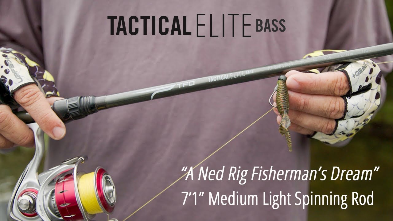 TFO Tactical Elite Bass 7'1 Medium Light Spinning Rod - A Ned Rig