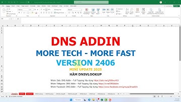 Hàm DNSVLookup trong DNS Addin 2406 - Nâng tầm hàm VLOOKUP