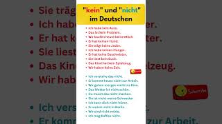 Beispiele für 'kein' und 'nicht' im Deutschen #germanforbeginners #deutsch #learngermanfast #shorts Beispiele für 'kein' und 'nicht' im Deutschen #germanforbeginners #deutsch #learngermanfast #shorts