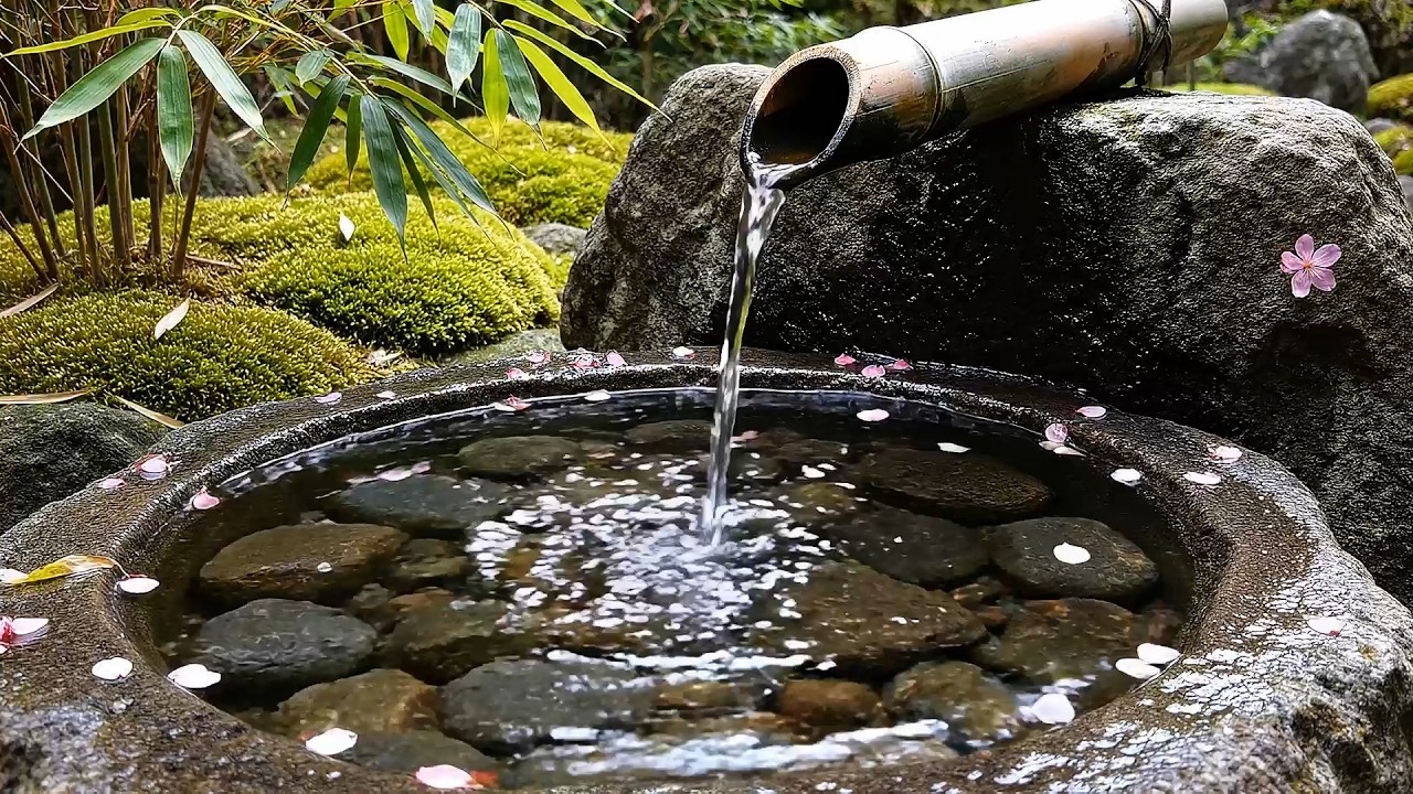 Wash Away Stress | Gentle Water Sounds & Soft Piano in a Japanese Zen Garden