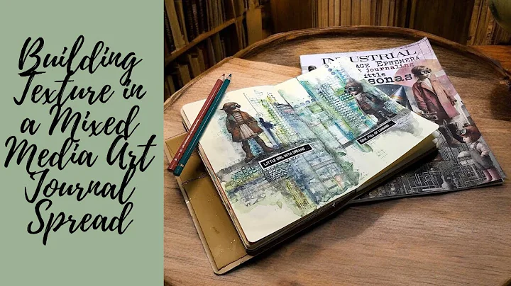 Building Texture in a Mixed Media Art Journal Spread #maremicollagebooks #qorwatercolors