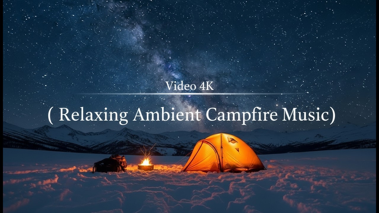 Relaxing Campfire Night Under the Stars 🔥✨| Calm Ambient Music for Sleep, Study & Stress Relief (4K)