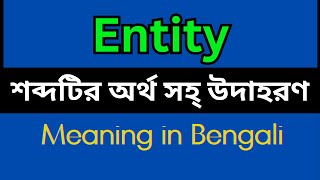 Entity Meaning In Bengali /Entity mane ki