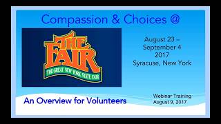 Compassion & Choices training for the 2017 NY State Fair