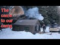 HOT WINTER CAMPING IN AN XXL TENT WITH STOVE.