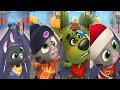 Talking Tom Gold Run Chinese Version Talking Becca VS Fortune Tom VS Santa Tom Vs ZOMBIE BEN