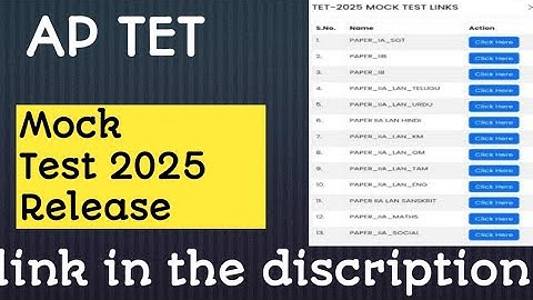 APTET mock test 2025 |APTET latest news today |ap tet mock test released2025#aptetmocktest
