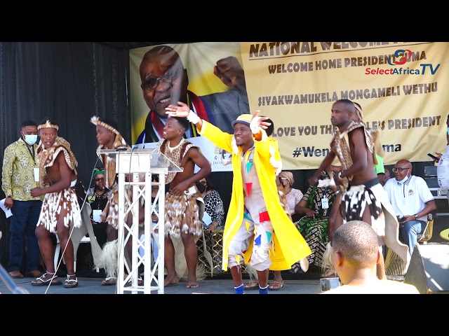 Sgwebo Sentambo performing Alibuyele kuZuma live@Peoples Park Stadium class=