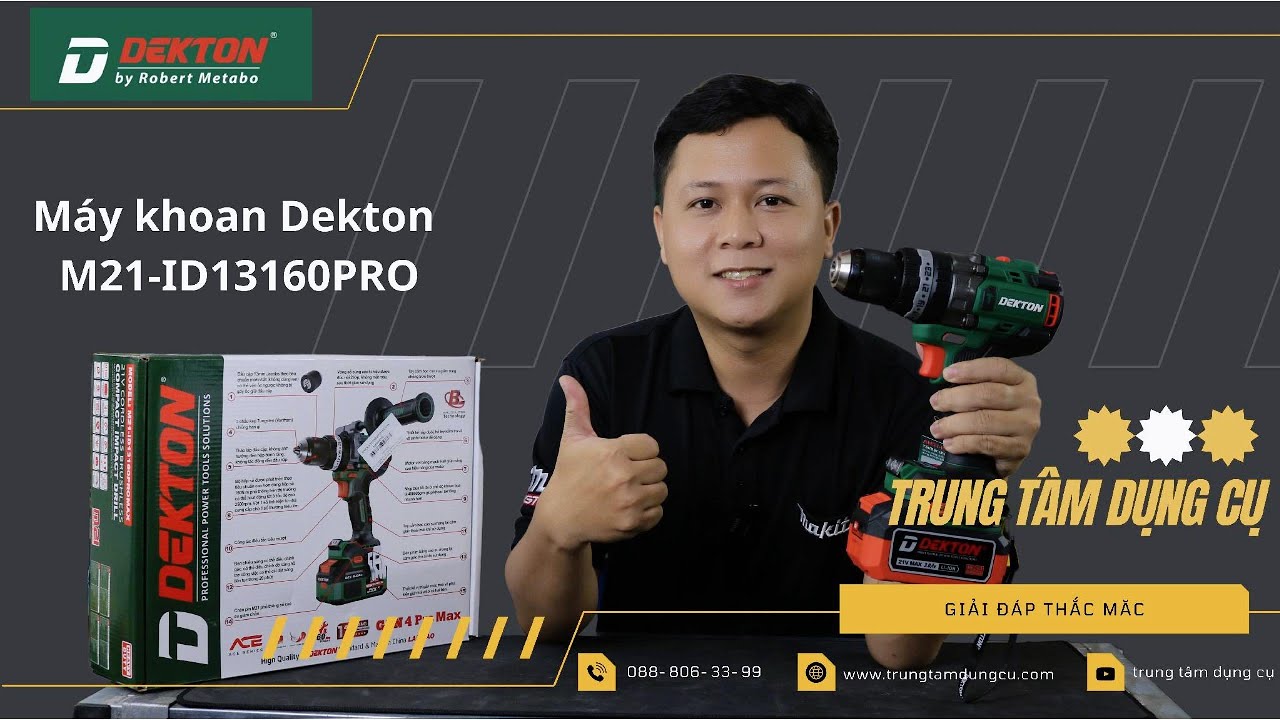 Máy khoan Dekton M21-ID13160PRO – 130Nm, động cơ mạnh, đa năng (chưa pin & sạc)