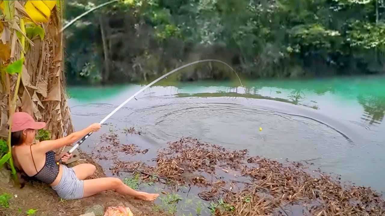 上次狂拔大草魚，這次美女繼續挑戰巨物！沒想到直接被拉脫竿！【女钓友微微】
