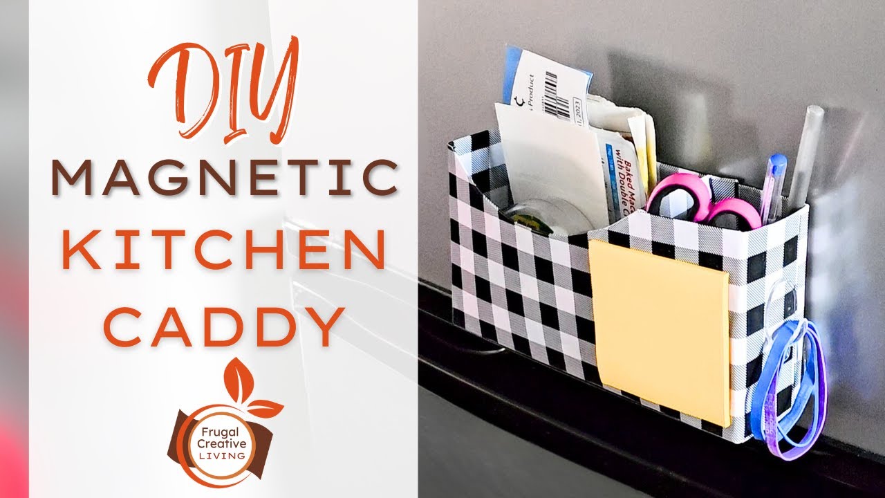 Cheap and Easy Kitchen Organization! DIY Magnetic Fridge Caddy - YouTube