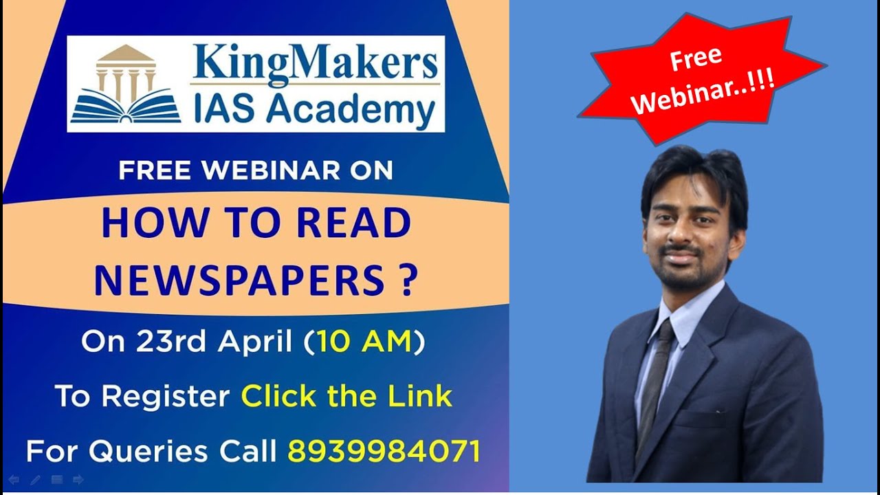 How to Read Newspaper for UPSC preparation? - Promo | Free Webinar | KingMakers IAS Academy