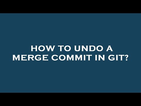 How to undo a merge commit in git?