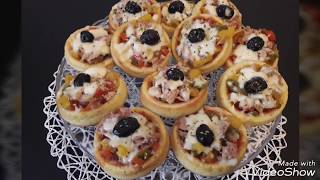 ميني بيتزا في المول العجيب بمذاق مميز حشوة سهلة بسيطة وبنينة  Mini pizza