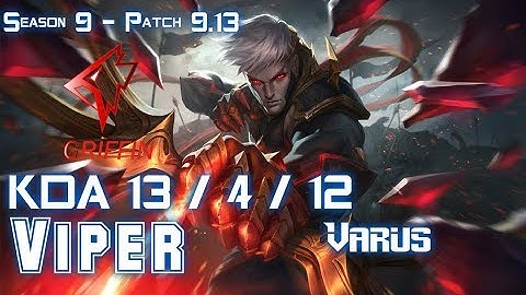 GRF Viper VARUS vs ASHE ADC - Patch 9.13 KR Ranked