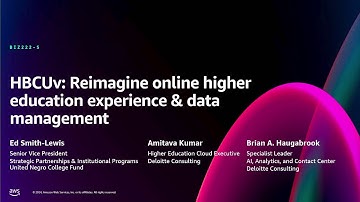 AWS re:Invent 2024 - HBCUv: Reimagine online higher education experience & data management (BIZ222)